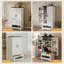 Armoire de rangement de style réfrigérateur - Organisateur de garde-manger de 47 po de hauteur avec portes doubles et tiroirs pour épices, aliments secs et batterie de cuisine, 23,1 po x 15,8 po