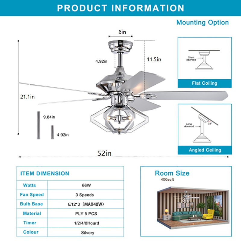 Lewella 52'' Ceiling Fan