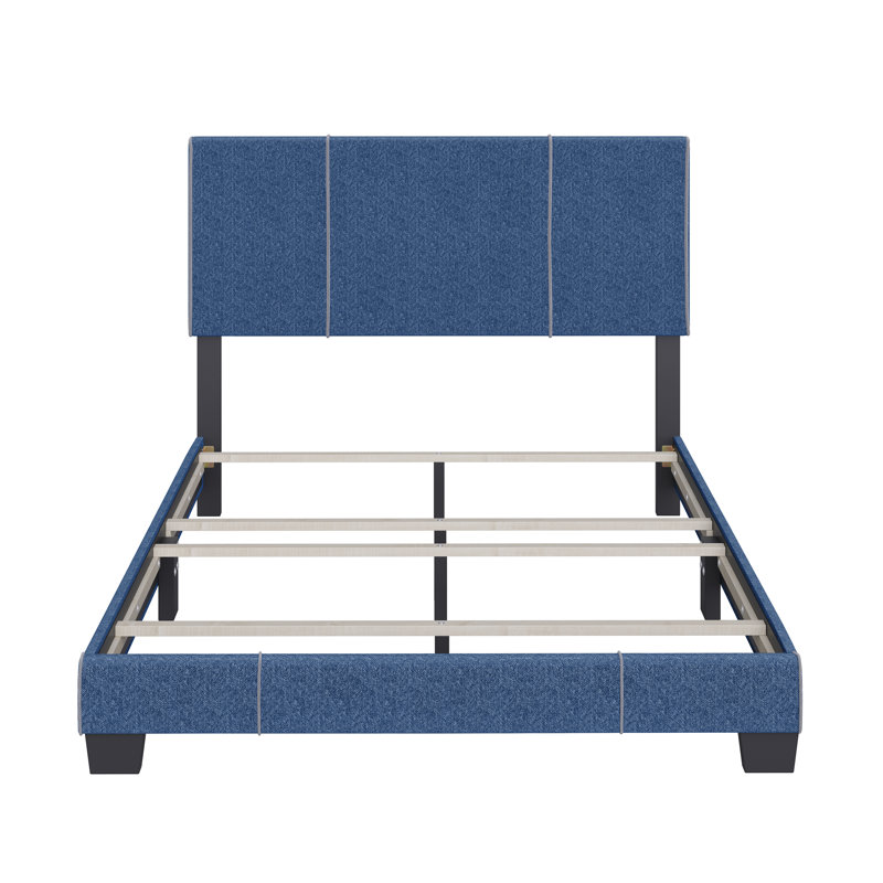 Boyd Sleep Lucena Upholstered Linen Platform Bed, Queen, Blue