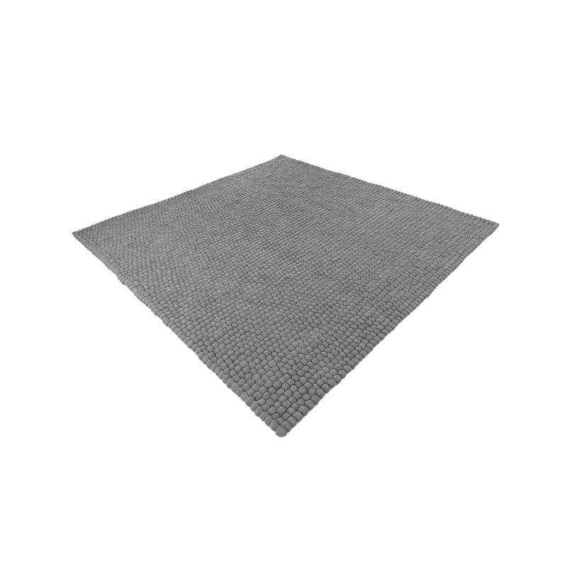 Tapis gris en laine Gregorey, Carré 7 pi 10 po