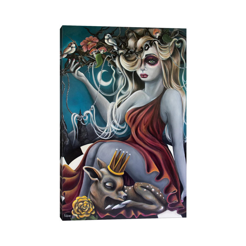 Heavy Crown by Lizzy Falcon - Wrapped Canvas Painting, 20.32 cm H x 30.48 cm W