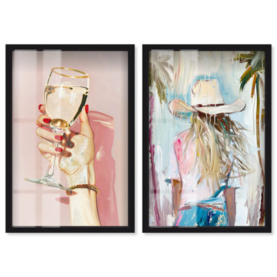Gilded Modern Minimal Set Fashion Shadowbox Print by Art Remedy