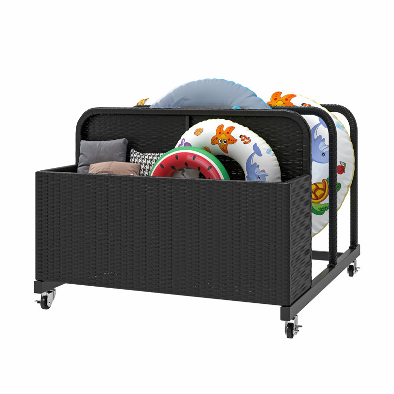 Boîte de rangement en osier Yita, Pitch-noir