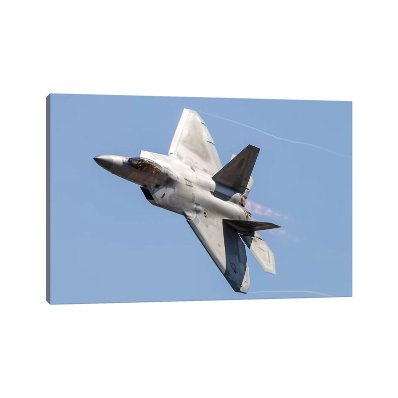 An F-22A Raptor Of The US Air Force Turns At High Speed I by Rob Edgcumbe - Wrapped Canvas Print, 20.32 cm H x 30.48 cm W