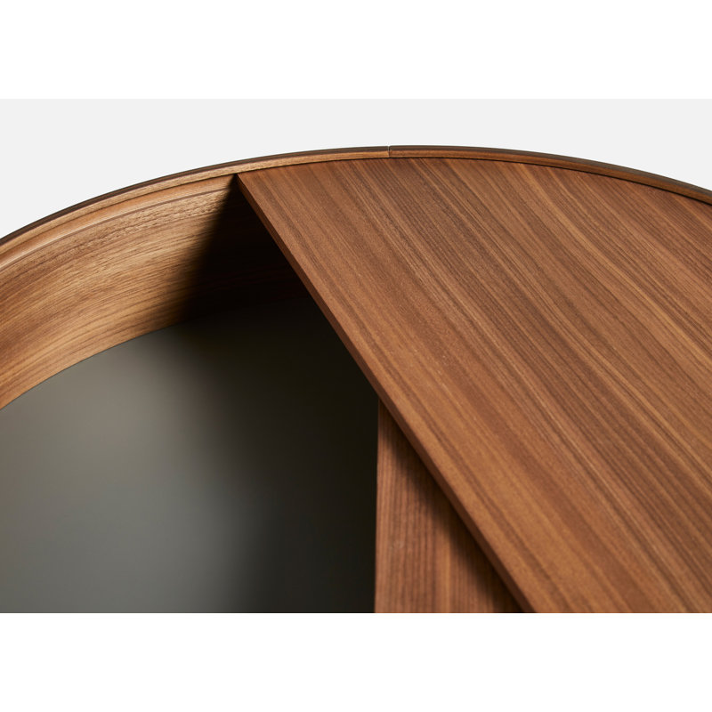 Arc Coffe Table, Matt Lacquered Walnut, 15" H x 26" L x 26" W