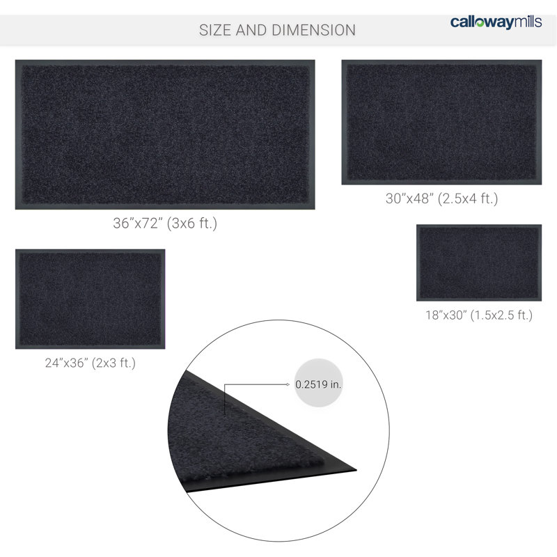Tapis Sommet charbon 24 po x 36 po Calloway Mills 110132436, L 30 po x L 48 po