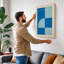 Blues Geometric - Wrapped Canvas-131761995-131762001