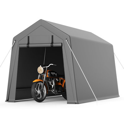 Portable Outdoor Storage Shed, Heavy-Duty Waterproof & UV-Proof Garage Shelter with Dual Roll-Up Doors & Ventilation for Motorcycle, Bike, Tools