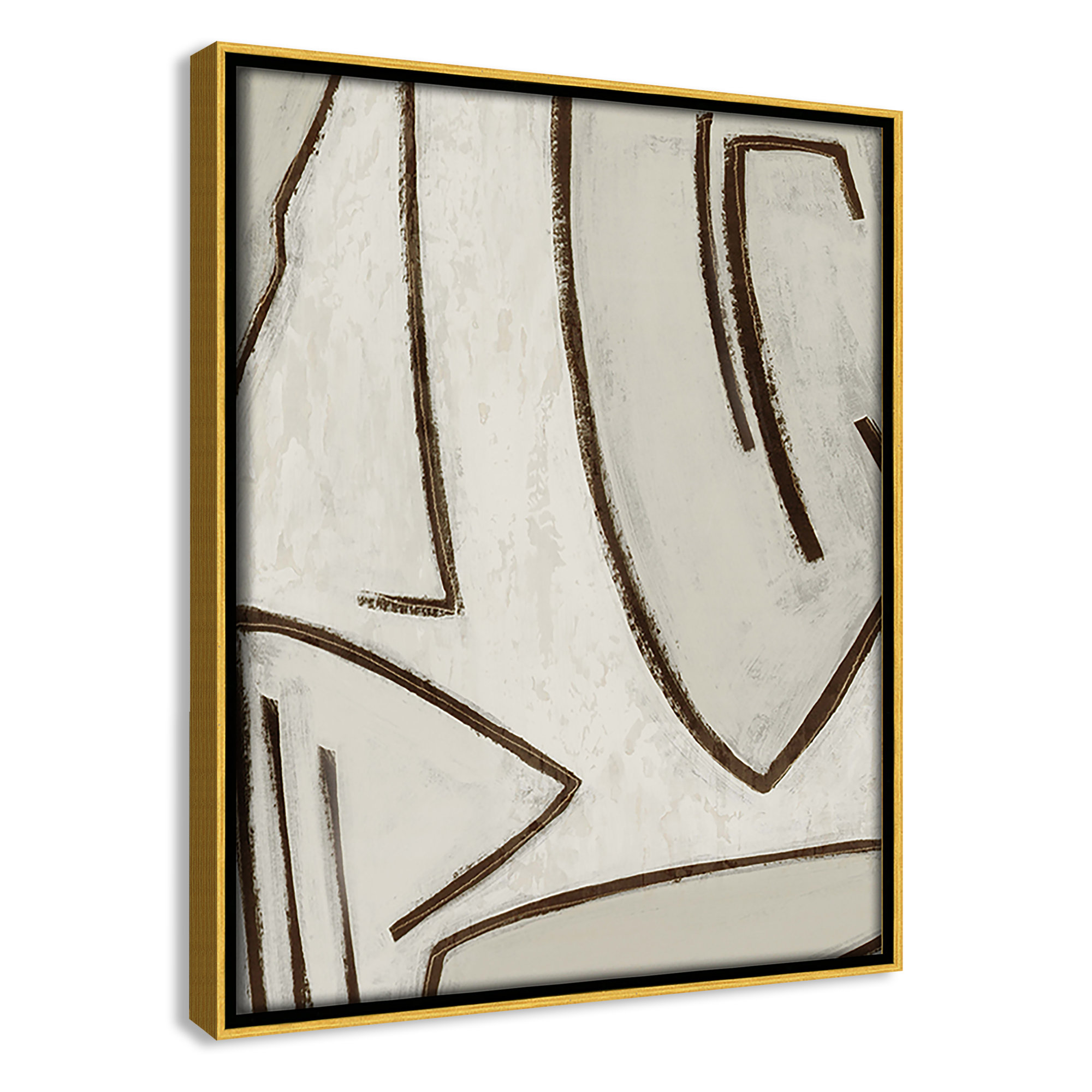 Line Work II, 9.5" W x 11.5" H, Gold