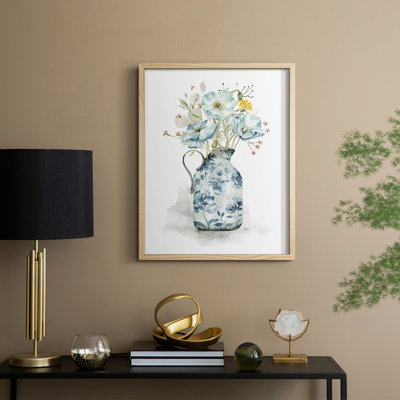 Cottage Garden Blues I Framed Print - Solid Wood
