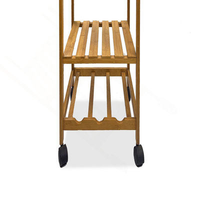 Chariot moderne moderne avec trois tablettes ouvertes et un tiroir de rangement