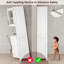 Grande armoire de rangement pour salle de bain, armoire de salle de bain autoportante avec portes en verre et tablettes et tiroirs réglables, armoire de rangement pour cuisine 67 "