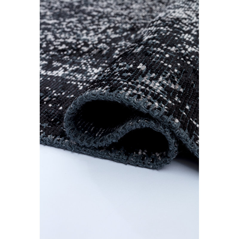 Rapture Black/Gray Damask Luxury Area Rug, Rectangle 7'10" x 11'2"