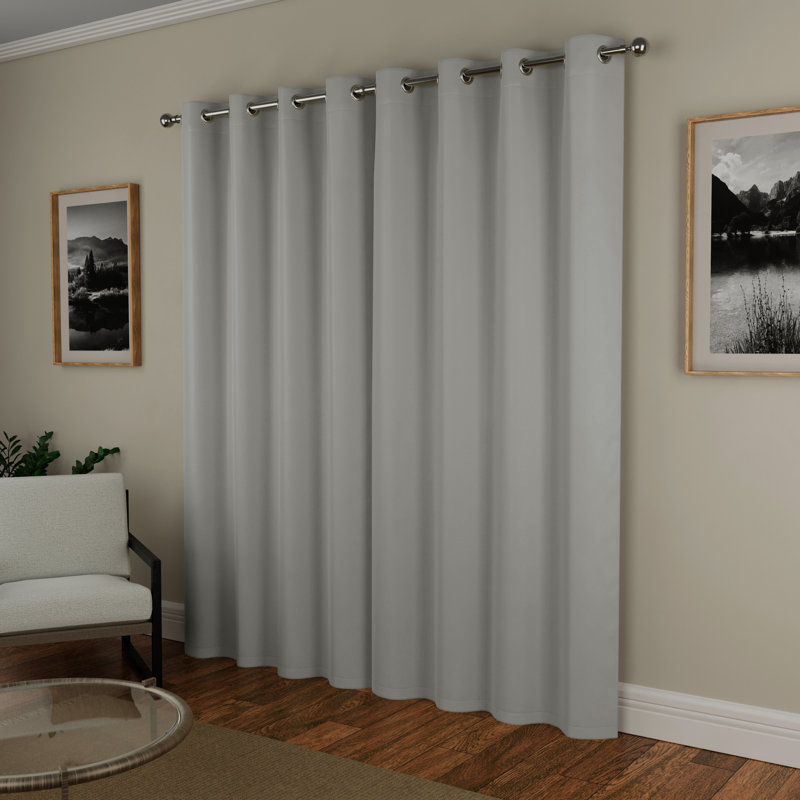 Stefany Room Darkening Curtain, Grey, 229 W x 229 D cm