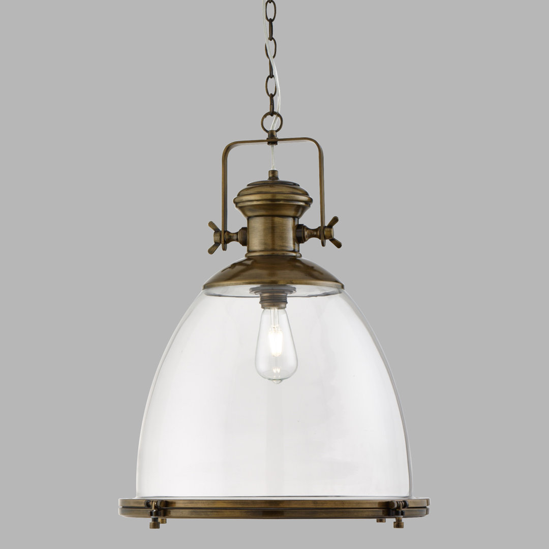 Katy 1 - Light Antique Brass Dome Pendant
