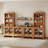 Farmhouse Entertainment Center With Bookshelves, 4-Piece Modular TV Stand With Storage Towers, Glass Doors, Open Shelves, Media Console For Living Room, Home Theater-582382046