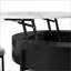 Table basse à plateau relevable moderne avec rangement et amp; 3 repose-pieds - blanc et amp; Noir, peu encombrant pour le salon