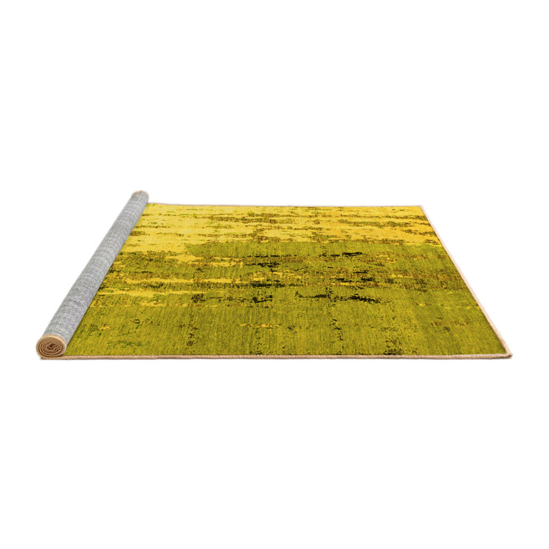 Washable Abstract Indoor Rug, Square 7'