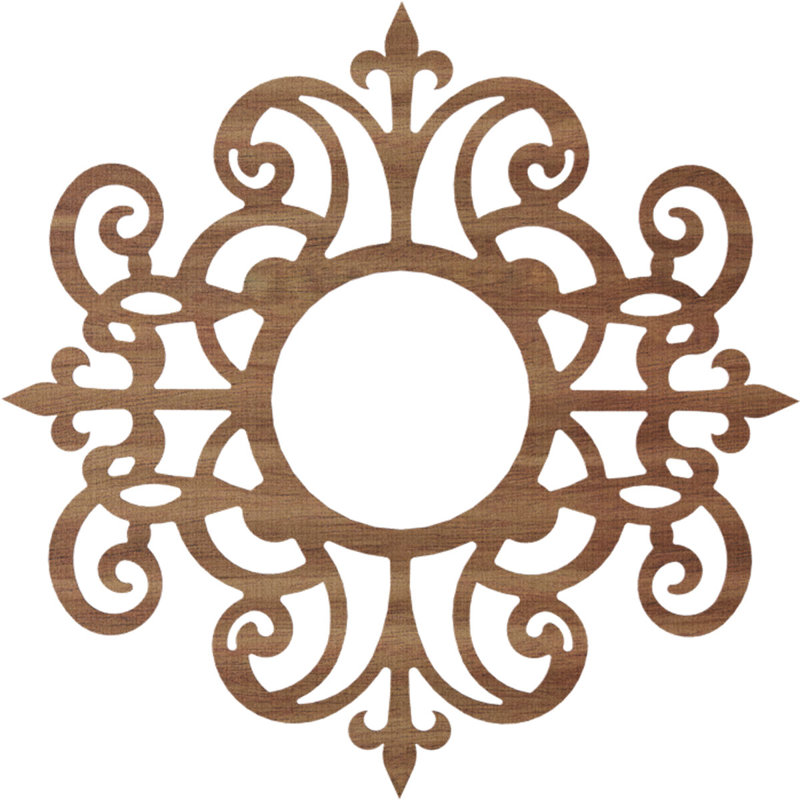 Médaillon de plafond en bois Dijon, Noyer, H 38 po x l 38 po x P 0,25 po