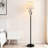 65-Inch Farmhouse Floor Lamp With 3-Way Led Bulb, Rustic Leaf Design And Linen Shade, Standing Lamp For Living Room, Bedroom, Office