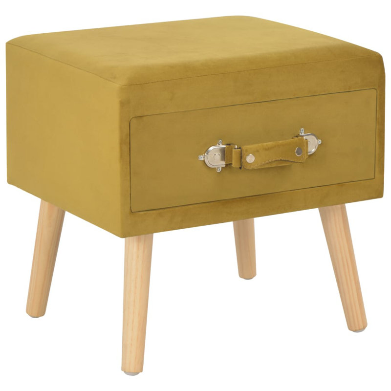 Parris 40cm W Bedside Table, Mustard