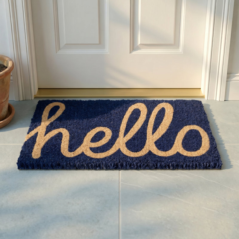 Paillasson Dewand Cursive, 24 po x 36 po d'épaisseur, Bleu foncé