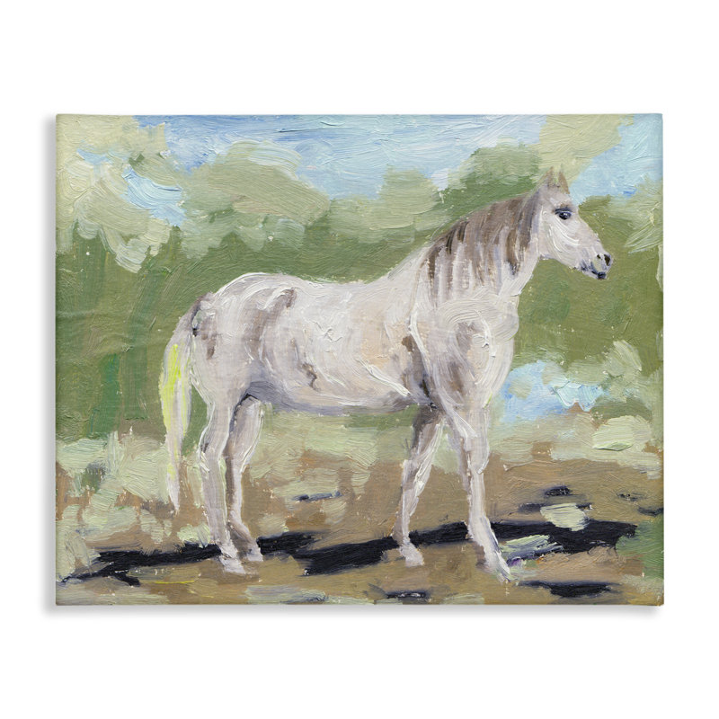 Art mural sur toile «Horse's Quiet Gallop», conception par Melissa Wang, H 36 po x l 48 po