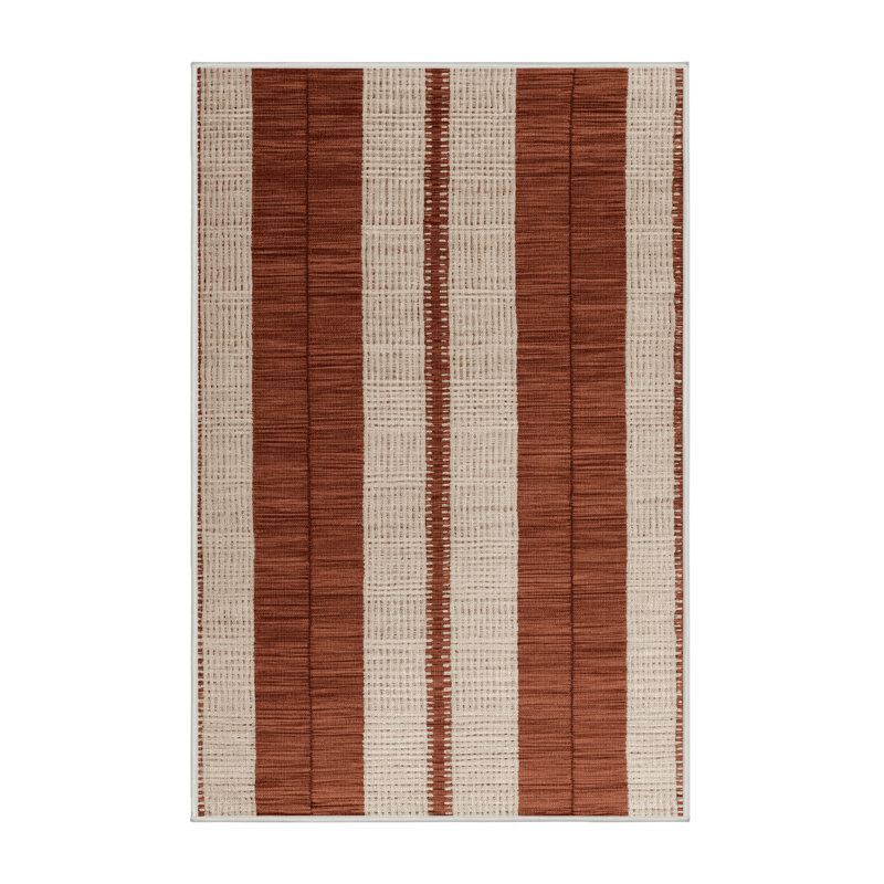 Tapis beige à carreaux lavable à la machine, Rectangulaire 2 pi x 3 pi