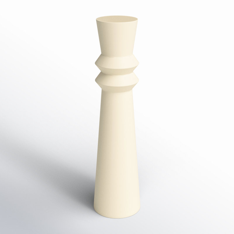 Grand vase de plancher en métal The Mable, Crème, H 31,75 po x l 8,3 po x P 7,7 po