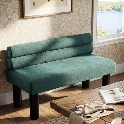 Banc rembourré pour bout de lit, vestibule ou salle à manger, charge de 300 lb, pieds en bois d'hévéa, sièges confortables, salle à manger à montage rapide avec support, rembourrage en éponge, espace, chambre à coucher convenable, salon