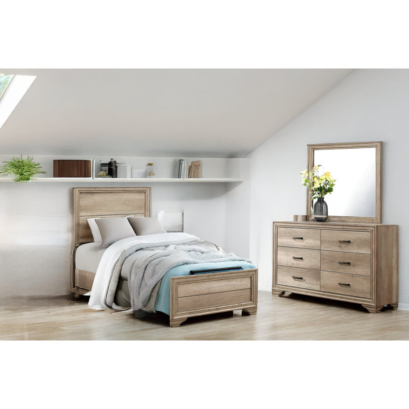 Braxton Rustic Melamine Panel Bedroom Set, Twin