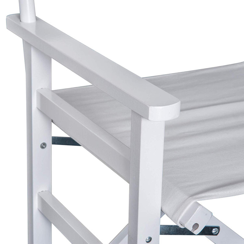 Fabric Folding Chair, White/Grey