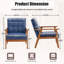 Chaise d'appoint, fauteuil de style Mid-Century moderne avec structure en bois massif, fauteuil de salon, chambre à coucher - kaki-301359668