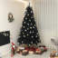 Arbre de Noël artificiel de 7,5 pi de hauteur, arbre de Noël non éclairé avec 1346 pointes de branches, ouverture automatique, base en acier, décoration des Fêtes pour bureau à domicile