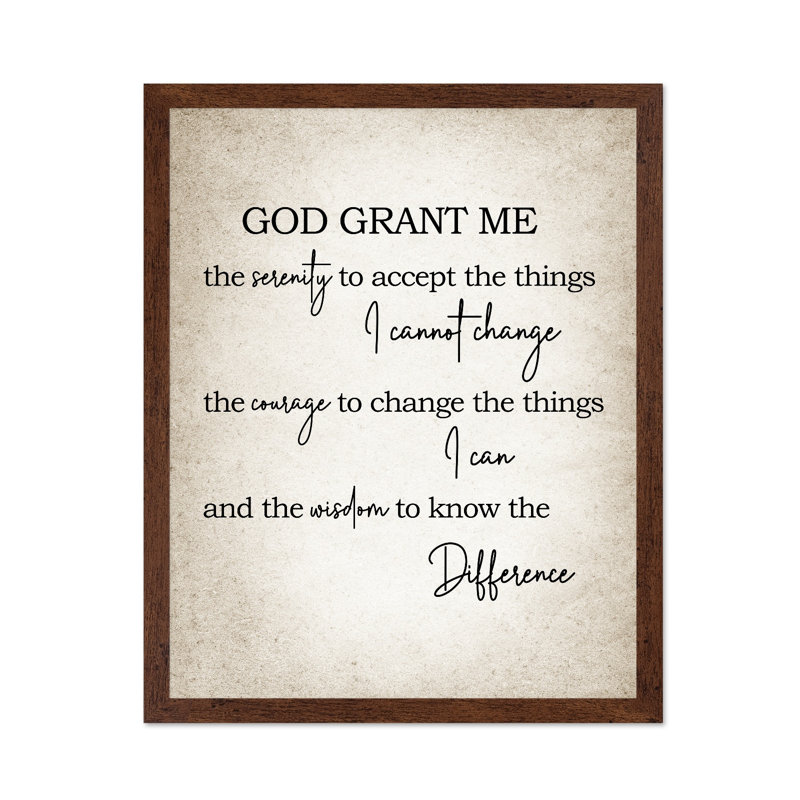 God God Me Sign, Poster, 12"H x 16"W, Brown Framed