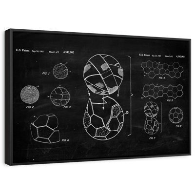 "Soccer Ball BW, impression sur toile vernie"
