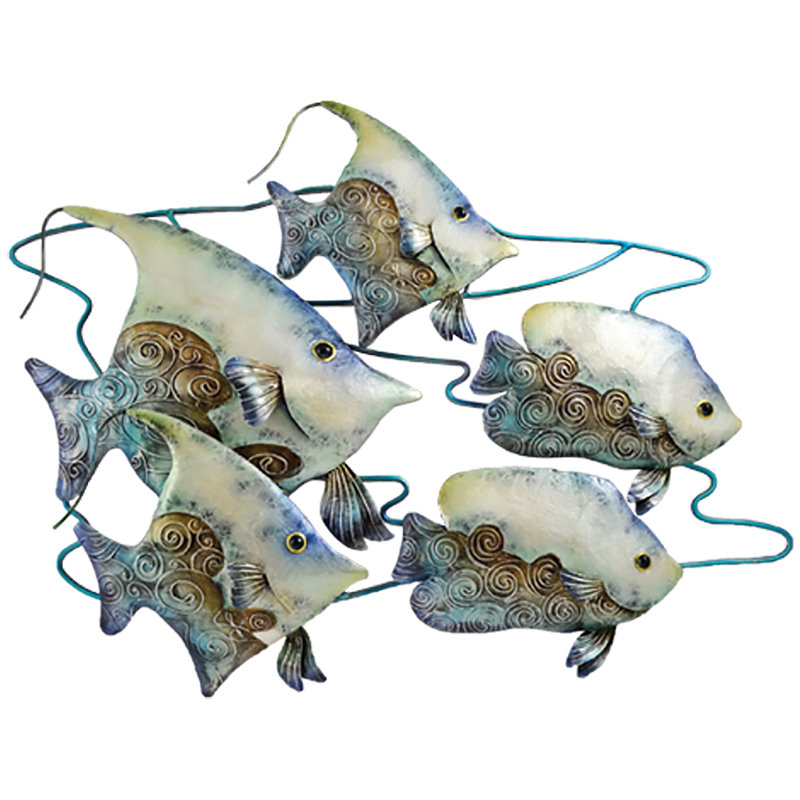 Décoration murale coquille de poisson et métal