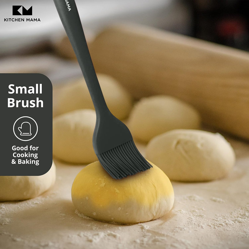 Silicone Basting Pastry Brush (Set of 2), Metal Gray