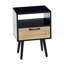 Table d'appoint moderne 15,69 "avec tiroir et pieds en bois massif, noir pour tiroir de bureau, moderne, salon, chambre à coucher, utilisation-898288954