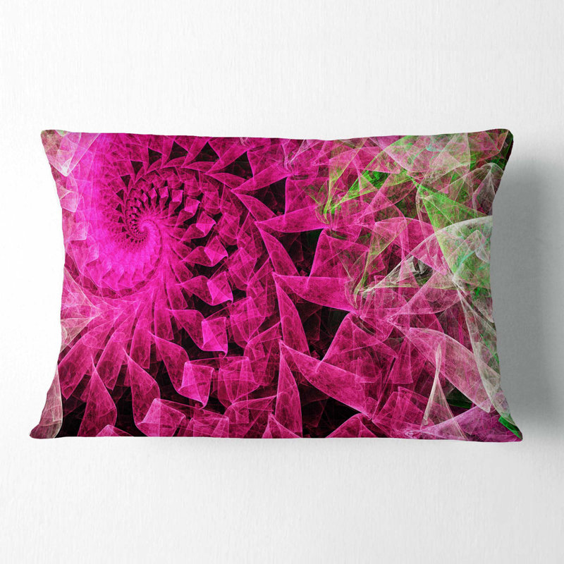 Kaléidoscope en spirale rose - coussin imprimé abstrait