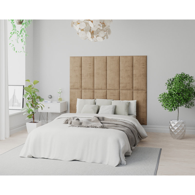 Katalynna 30 cm x 75 cm Peel and Stick Upholstered Wall Paneling in Champagne