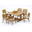 8 Seats 9 Pcs Grade-A Teak Wood Dining Set: 60" Square Rectangle Butterfly Table And 8 Arbor Stacking Arm Chairs #11AB1408-433601634