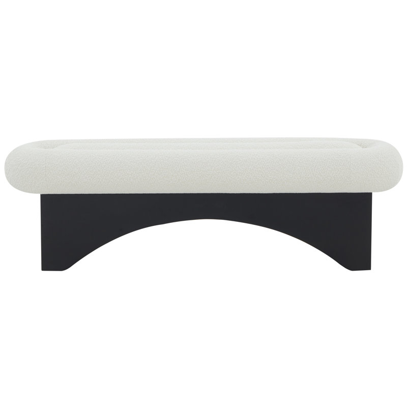 Jaramiah Boucle Upholstered Bench, Black