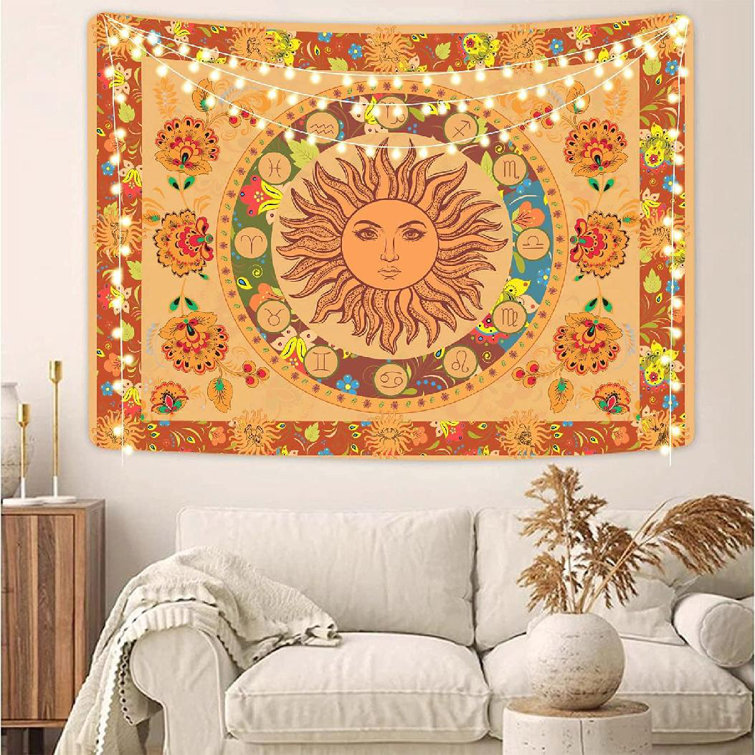 Bless international Orange Burning Sun Tapestry Flower Tapestries Vintage  Floral Tapestry Boho Tapestry Hippie Wall Hanging Vinestapestry For Bedroom  Aesthetic Wayfair Canada