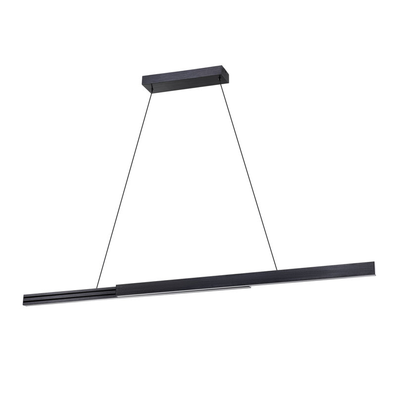 Luminaire suspendu à DEL extensible 2 lumières 3CCT, Noir brossé 
