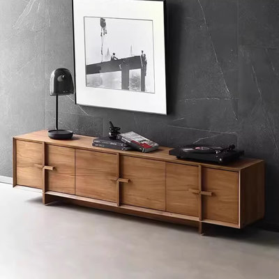 Wabi-sabi style solid wood TV cabinet