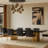 Kirstyleigh Black Wood with Gold Base Extendable Dining Table