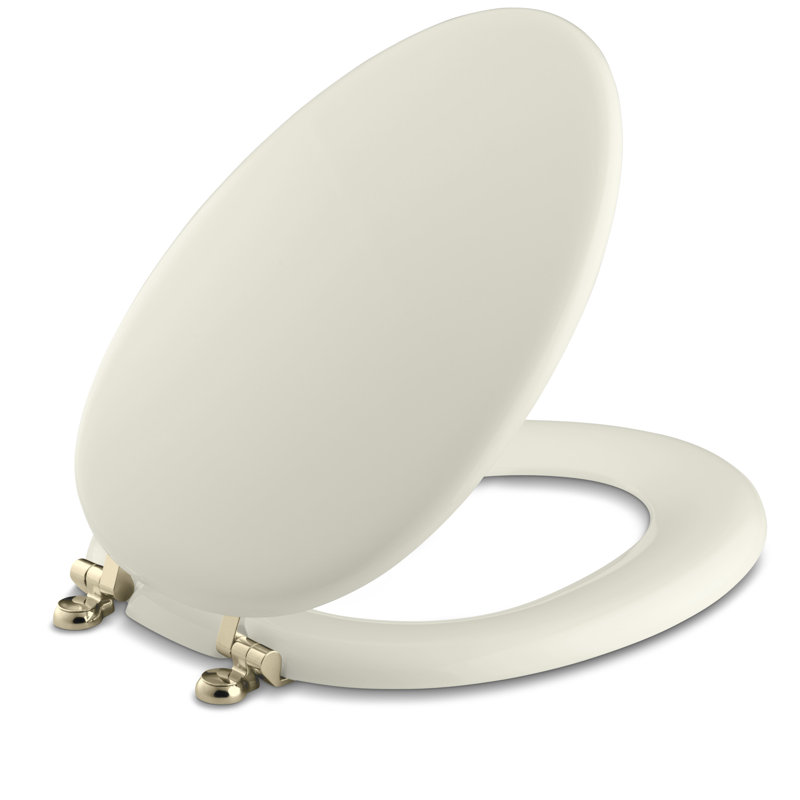 Kathryn Elongated Toilet Seat, French Gold, Black/Black