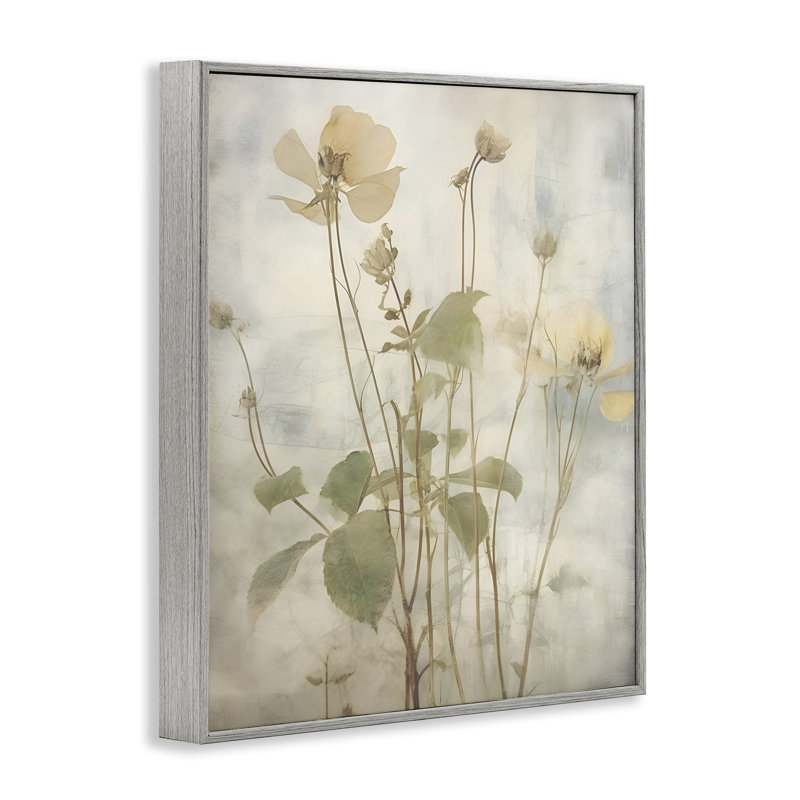 «Soft Botanicals», art de la giclée encadrée par lettré et doublé bg-257, Estampe numérique Farmhouse, H 14 po x l 11 po