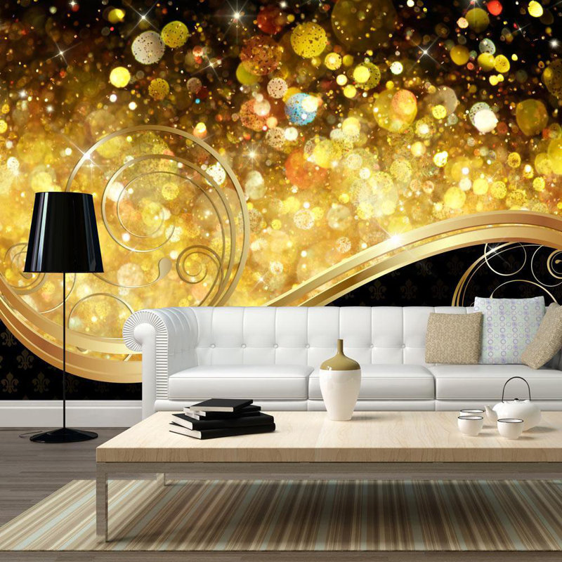 Glam Wallpaper Wall Mural - Amber Bay, 8' L x 11.42' W